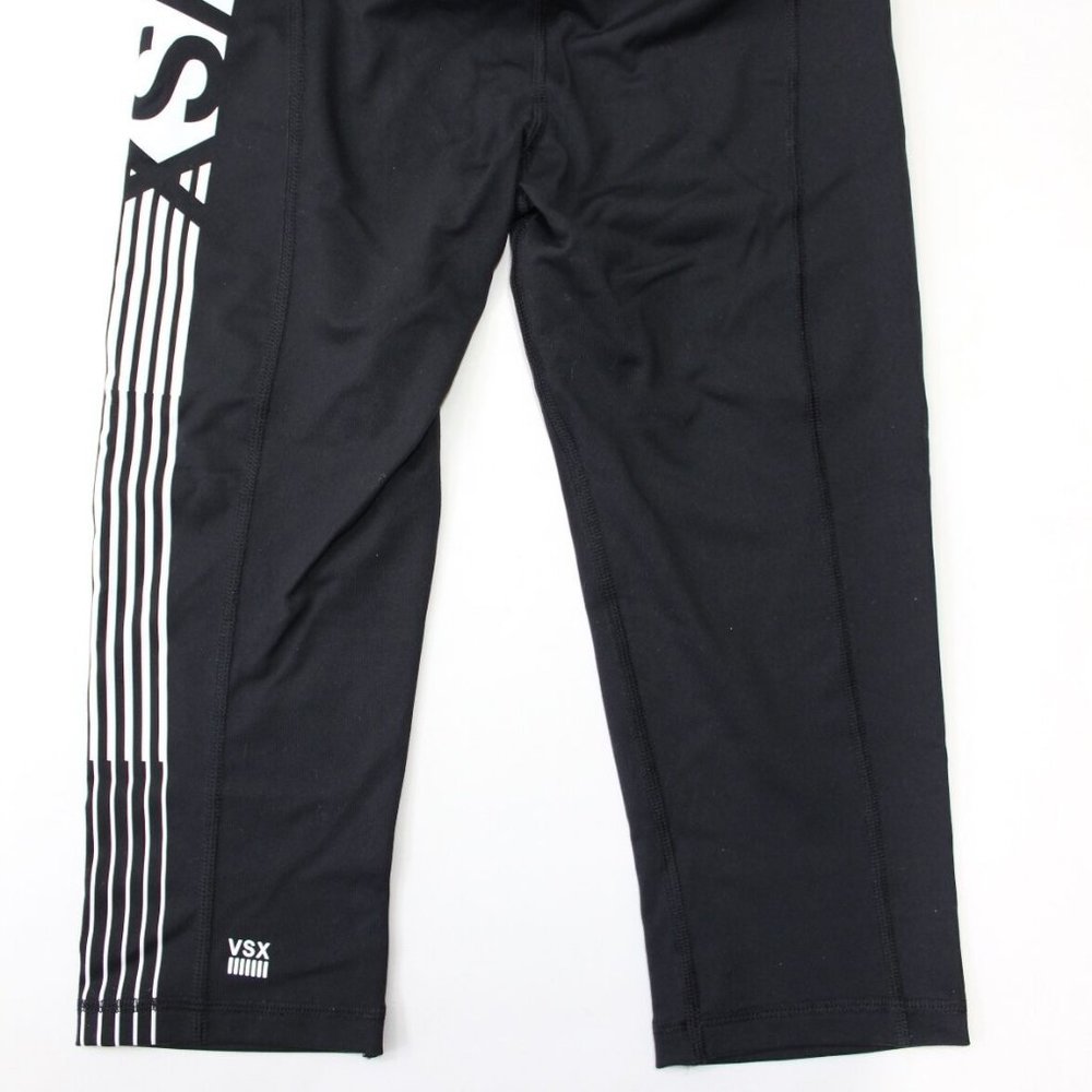 Victoria's Secret Sport VSX Knockout Vertical Lines Crop Legging Size XS Black